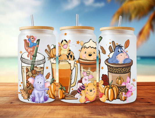 Bundle Cartoon Coffee Png, Halloween Coffee, Christmas Coffee, Bundle Png, Christmas Vibes, Fall Coffee, Spooky Season Png Instant Download, pooh can glass - VartDigitals