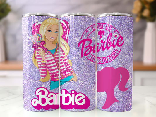 Barbie Tumbler Wrap, 20oz Straight Skinny Wrap, Sublimation Design, Cartoon Tumbler Design, Digital Download - PNG 1 - VartDigitals