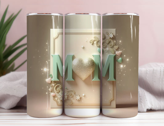 LOVE MOM 20oz Skinny Tumbler Wrap, Sublimation Design, Digital Download PNG,Mom Tumbler Wrap PNG 5 - VartDigitals