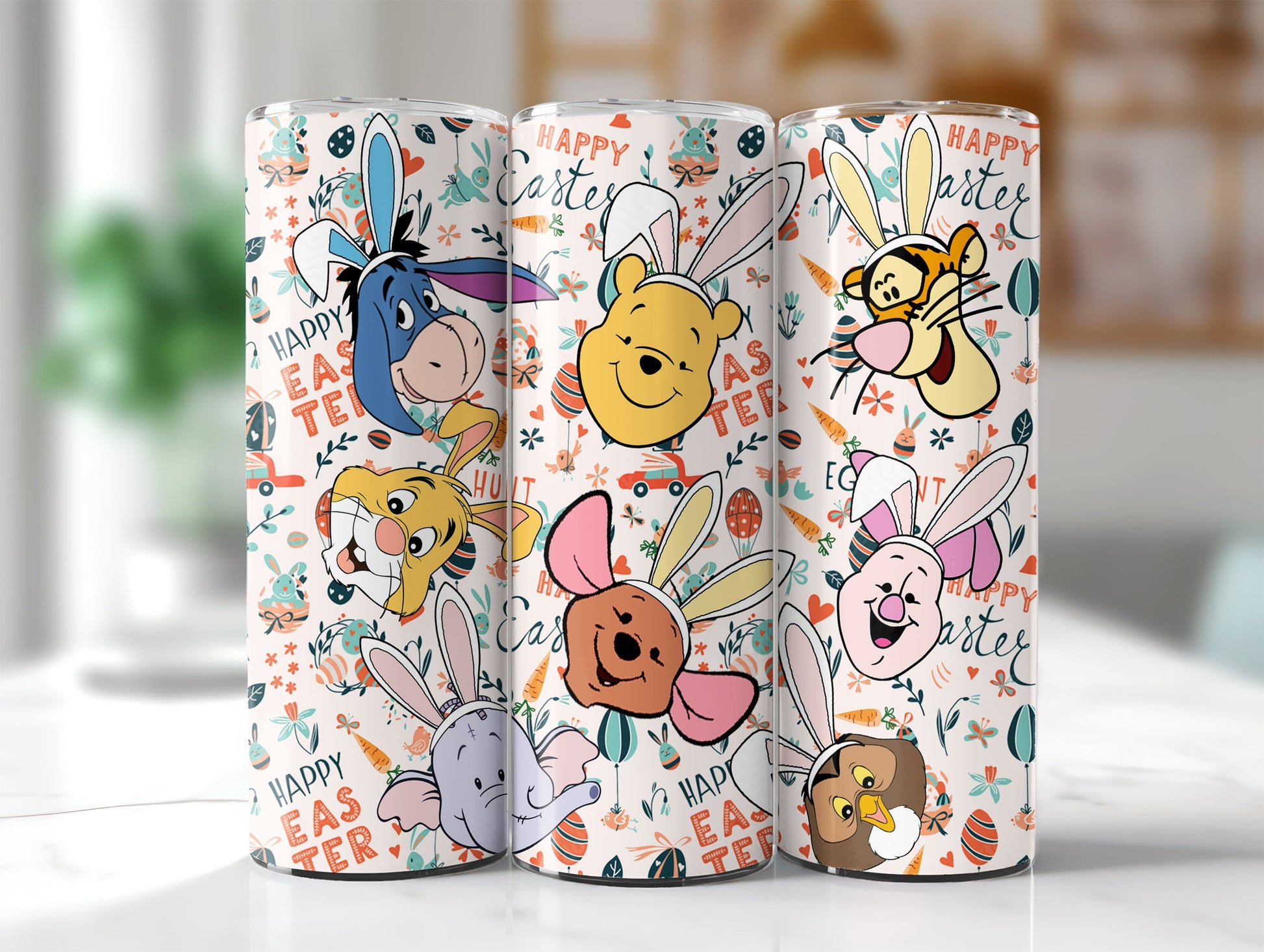 Pooh Easter Day Tumbler Wrap, Happy Easter Png, 20oz Pooh Tumbler Easter, Pooh and friends Easter Bunny Png, Pooh Spring Day, Easter Egg - VartDigitals