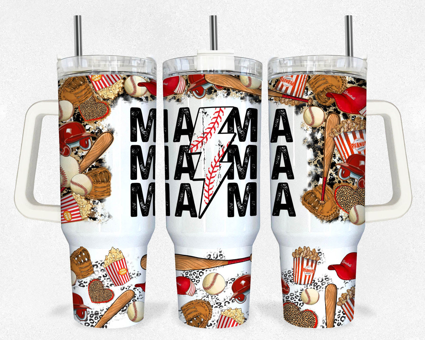 Baseball Mama 40oz Tumbler Wrap, 40 oz Tumbler Sublimation Design, Baseball Mama 40oz Png, Seamless 40oz Quencher Tumbler Wrap PNG Tumbler 2 - VartDigitals