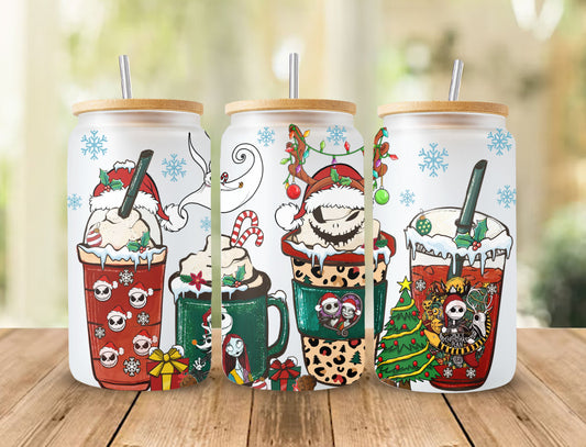 Nightmare 16oz libbey can Cartoon Cup PNG, 16oz Glass Can Wrap, 16oz Libbey Can Glass, Catoon kids Tumbler Wrap, Full Glass Can Wrap 1