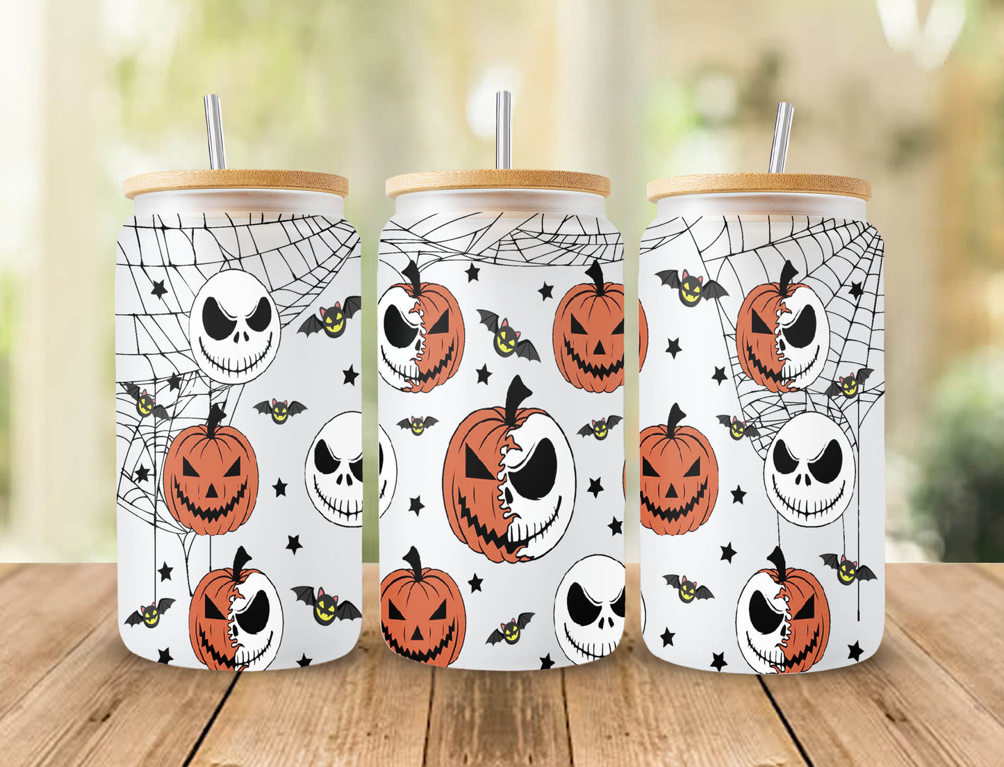 Pumpkin Jack Libbey Can Glass PNG, Pumpkin King Full Wrap For Libbey Can Shaped Beer Glass 16oz, Halloween Cup PNG, Files For Cricut