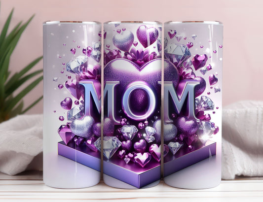 LOVE MOM 20oz Skinny Tumbler Wrap, Sublimation Design, Digital Download PNG,Mom Tumbler Wrap PNG 10 - VartDigitals