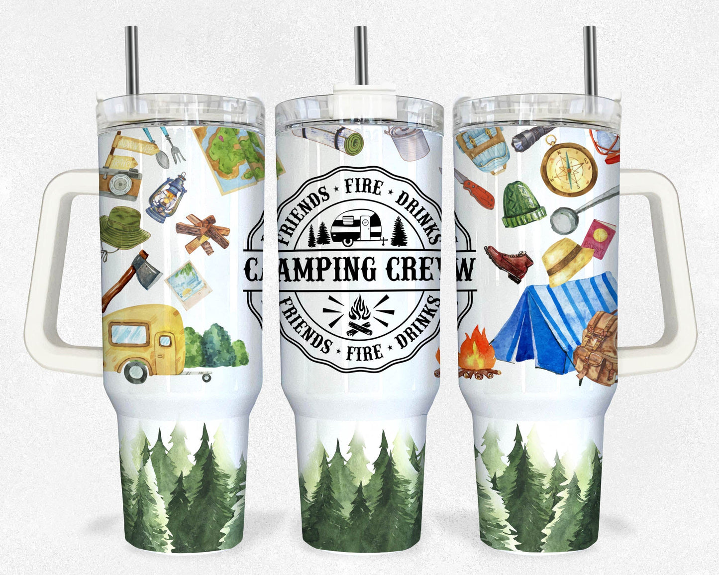 40oz Tumbler Wrap, Camper 40oz Sublimation Design, 40oz Tumbler Png, 40 Ounce Tumbler Wrap, Campervan, Travel, Camping Tent - VartDigitals