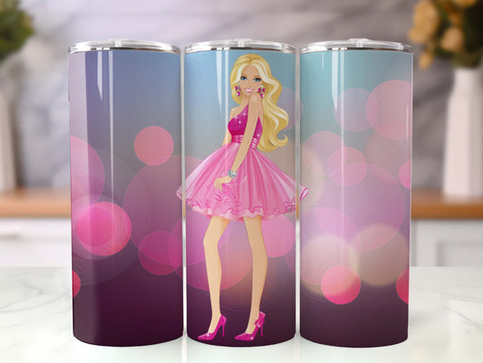 Barbie Tumbler Wrap, 20oz Straight Skinny Wrap, Sublimation Design, Cartoon Tumbler Design, Digital Download - PNG 20 - VartDigitals