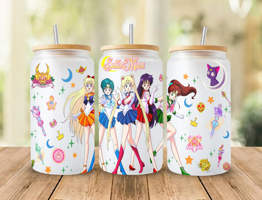 Cartoon Tumbler Wrap, Libbey 16oz Glass Can Design, Cartoon Tumbler - Sublimation Design Digital Download