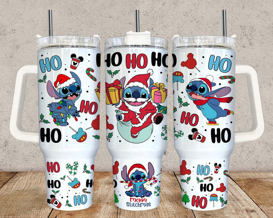 Cartoon Christmas 40oz Tumbler Wrap, Christmas Quencher Tumbler With Handle, Merry Christmas Png, Christmas Vibes, Cartoon Christmas Sublimation Png