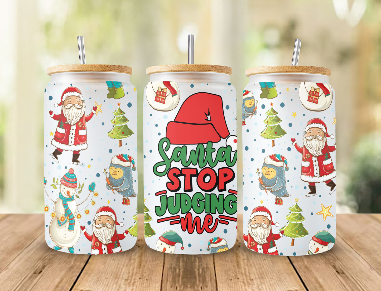 It's The Most Wonderful Time Of The Year 16oz Glass Can Sublimation Design, Snowman Christmas Car, Funny Christmas Glass Can Wrap PNG