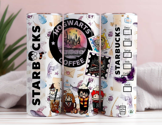 Magic Tumler PNG, 20oz Tumbler Wrap PNG, Magic Tumbler Full Wrap png, 20oz Wizard png, Poterhead Tumbler png Coffee, Harry Magic