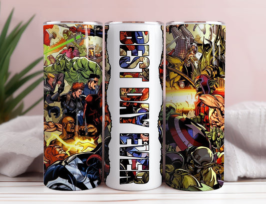 Super Heroes Design 20oz Tumbler Wrap, Heroes 20oz skinny tumbler Sublimation Wrap PNG 2