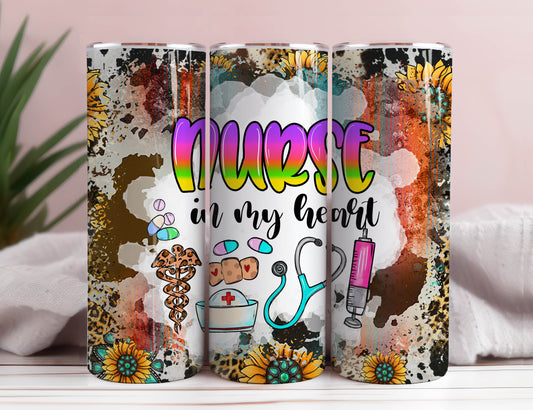 Nurse Tumbler Wrap 20 oz Skinny Tumbler Nursing Sublimation Design Digital Download Instant Digital Only, Nurse Life RN Tumbler PNG 2