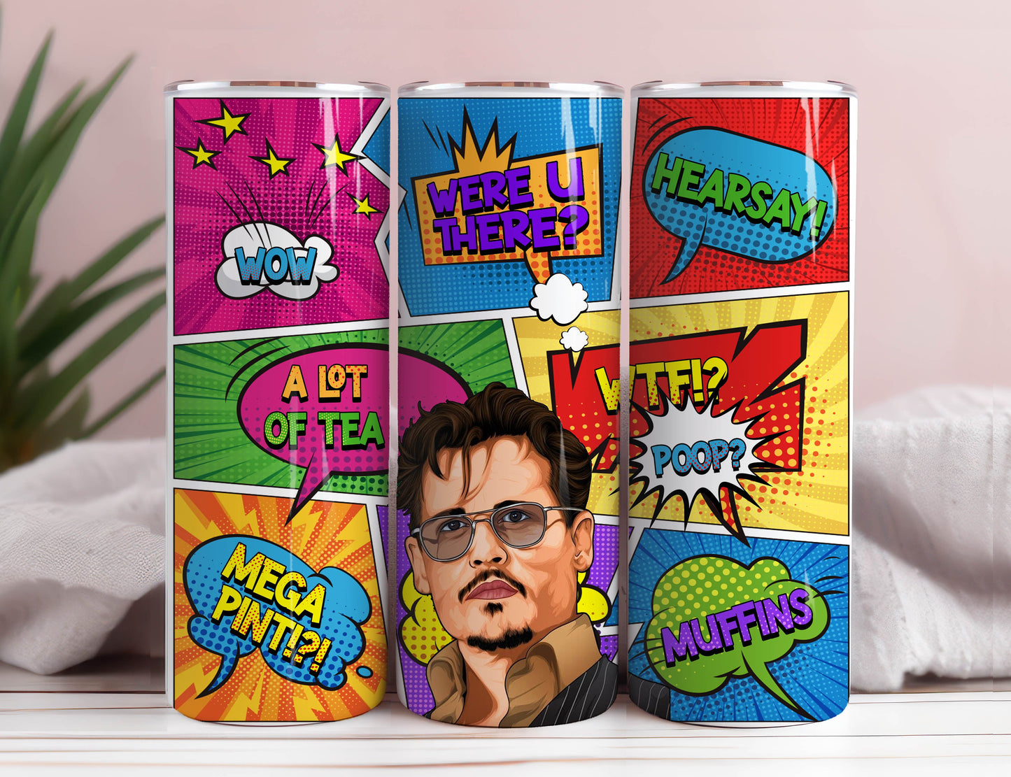 Mega Pint Pirate Depp 300 DPI, 20oz Skinny Tumbler Design, Straight Tumbler, Sublimation Tumbler Wrap, Digital Download 2