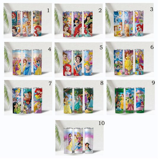 Princess Tumbler Wrap Bundle, Princess Sublimation Designs, Straight TapedTumbler Wrap Bundle, Princess Tumbler Wrap