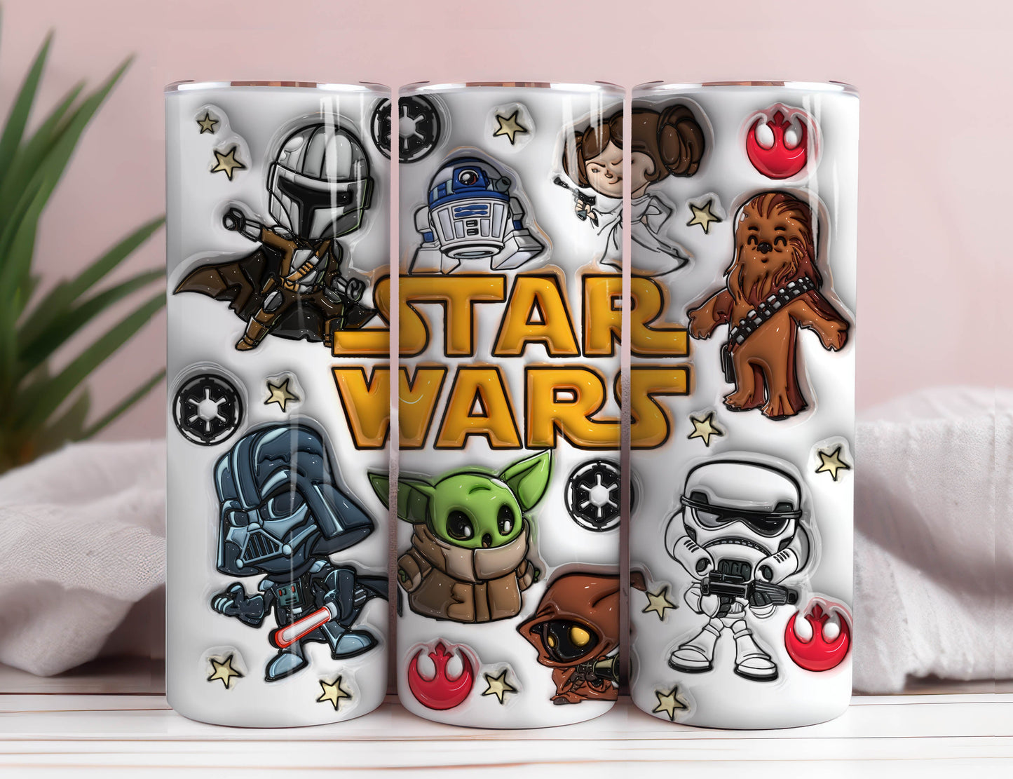 3D Inflated Cartoon Tumbler Wrap, The Galaxy Edge, The Mandalorian, This Is The Way, 3D Cartoon Tumbler Png, Cartoon Characters Wrap