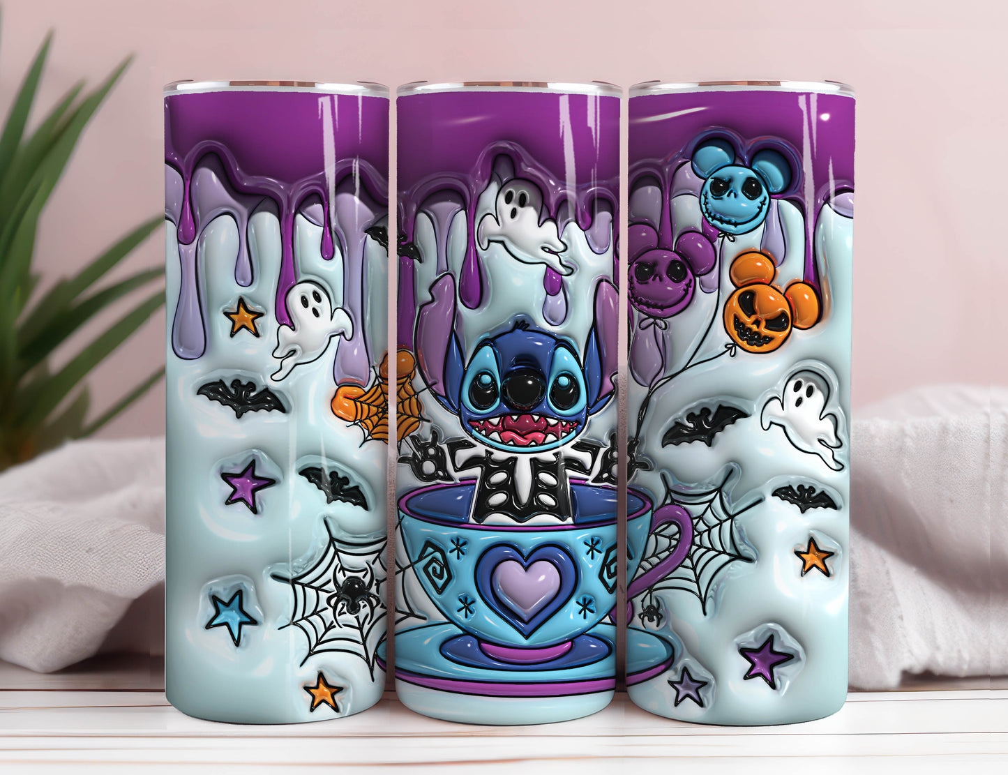 3D Inflated Tumbler, Cartoon Tumbler Wrap, Halloween Inflated Tumbler, Spooky Season, Spooky Vibes, Halloween Tumbler, Full Tumbler Wrap,Png