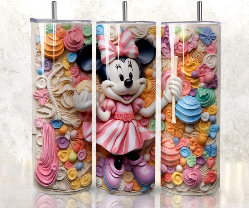 3D Cartoon Tumbler Wrap Design Png, 3D Snack Tumbler, 3D Minnie tumbler,20oz Sublimation Straight, 20 oz Tumbler Digital, 3D Wrap, Png - VartDigitals