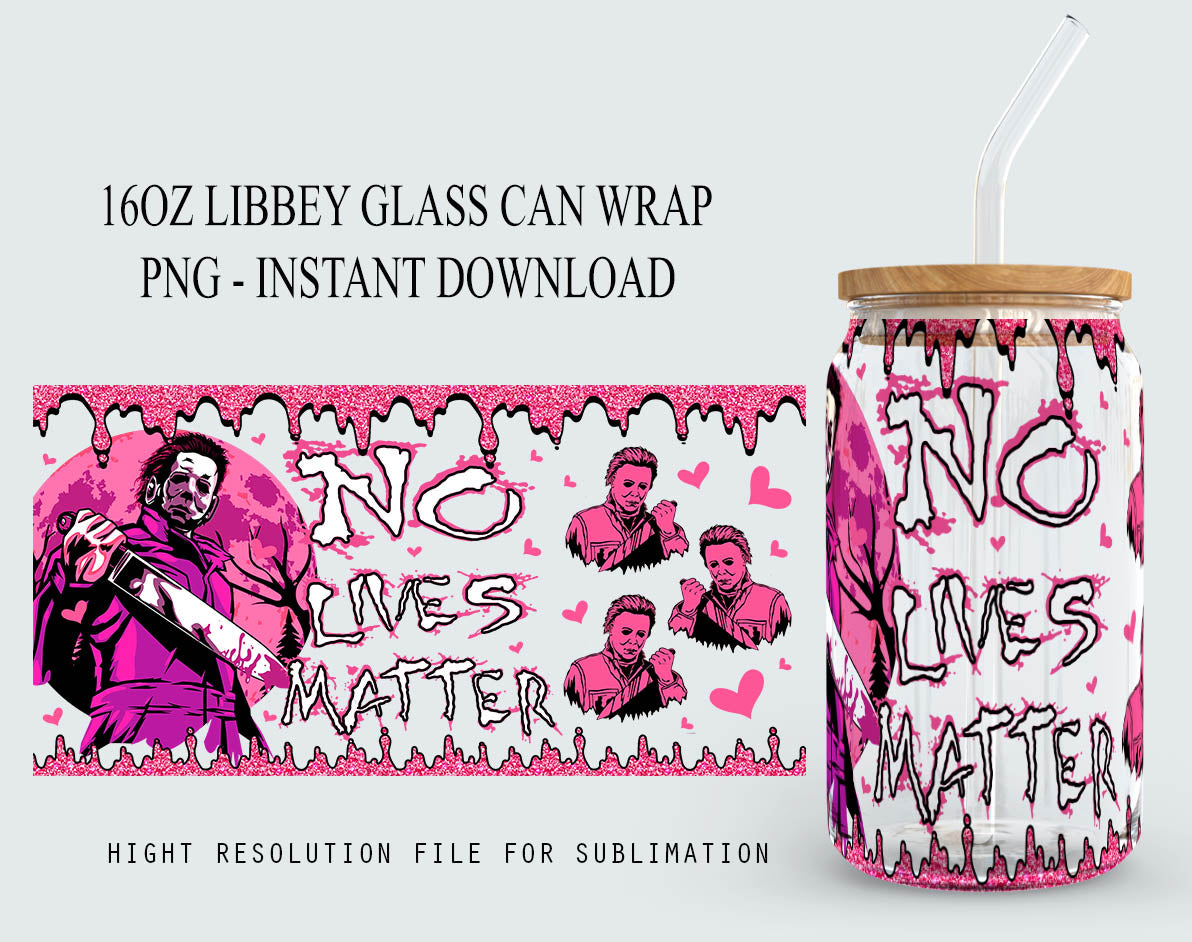 Horror Glass Wrap png, we all float down here PNG, 16oz Libbey Full Wrap PNG, Scary movie PNG, Libbey Template