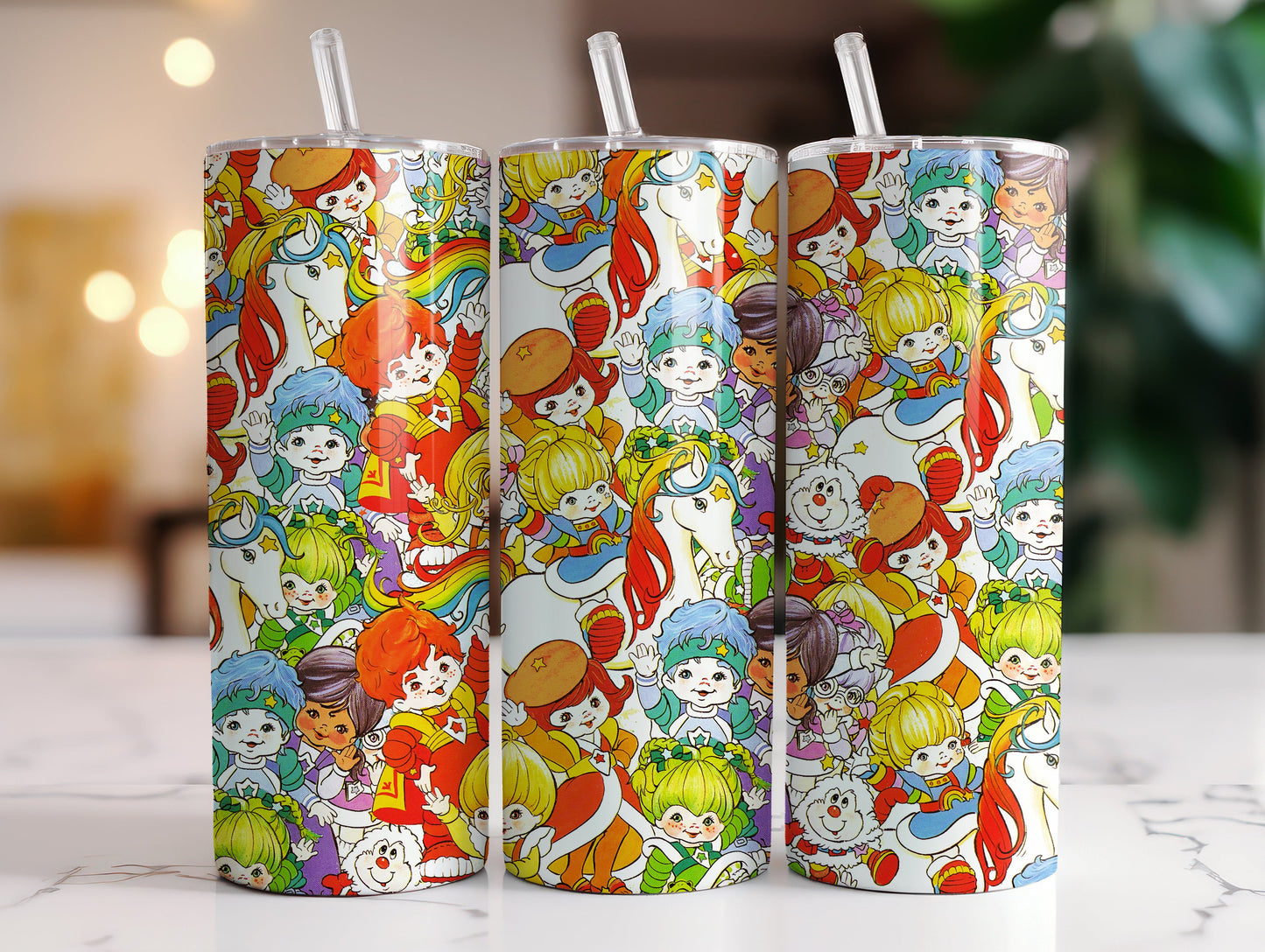 Strawberry Cartoon 20oz Skinny Tumbler, Cute Tumbler, Strawberry Tumbler, Full Tumbler Wrap, Tumbler Png Sublimation - VartDigitals