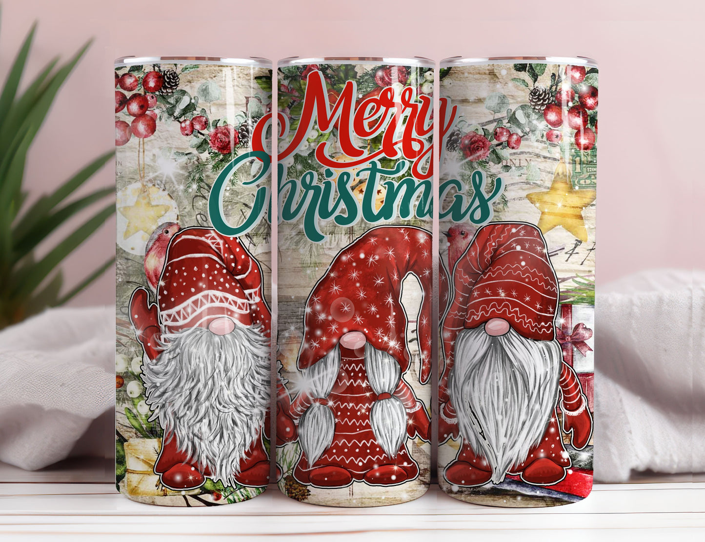 Gnome Tumbler Wrap Bundle, 20oz Skinny Tumbler Wrap PNG