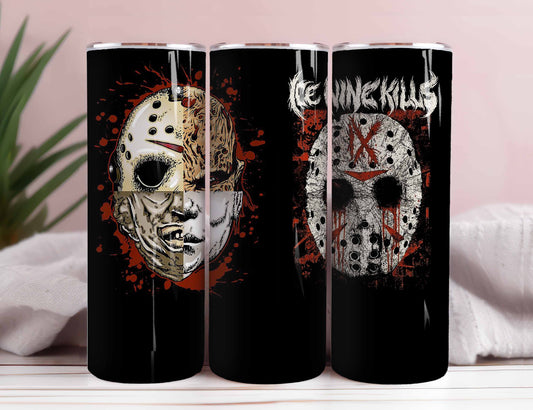 Bundle Horror Characters 20oz Skinny Tumbler Sublimation Designs Newspaper Horror Bundle Png Tumbler Straight Digital Download 3