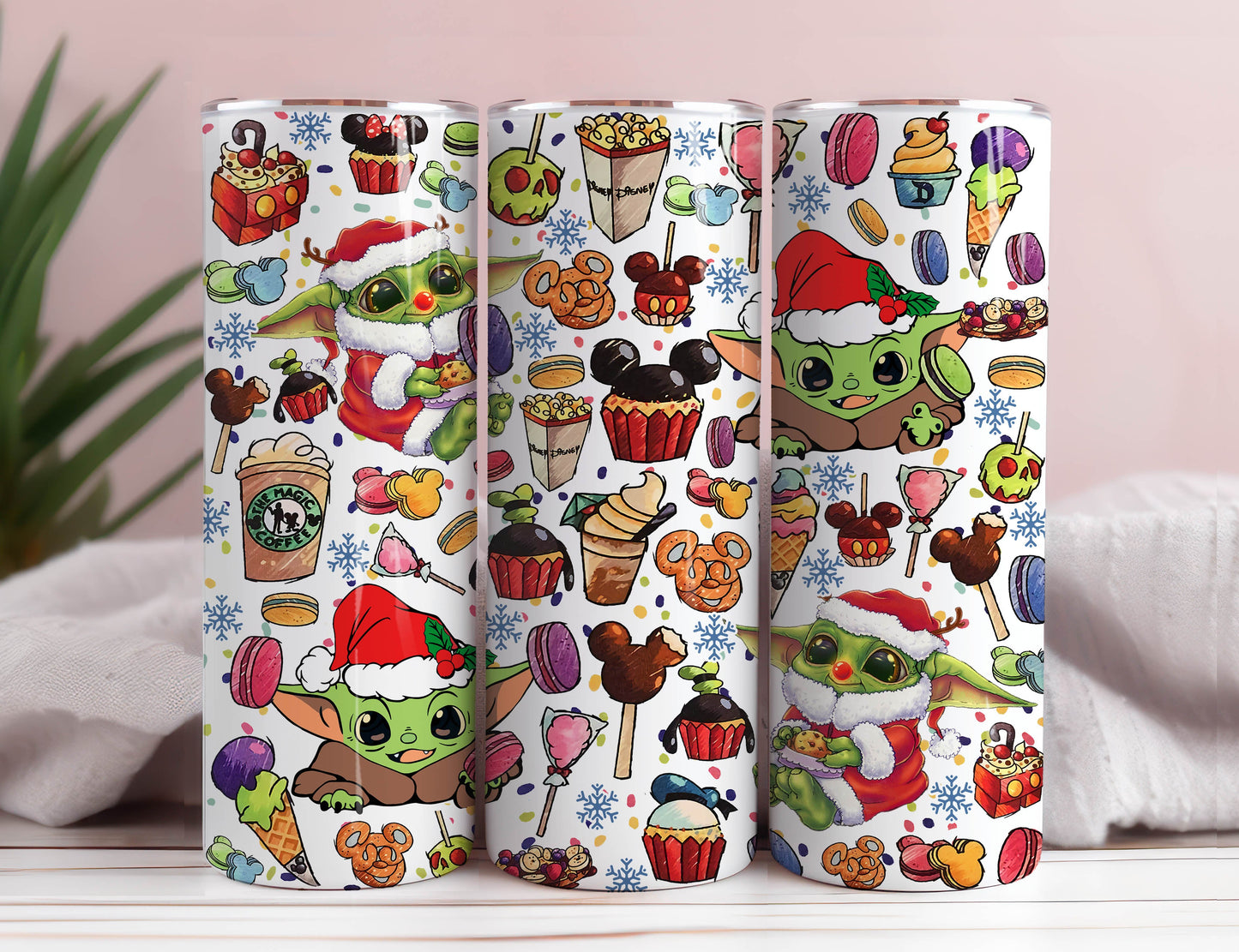 Cartoon Characters Christmas Tumbler Wrap, 20oz Skinny Straight, Cartoon Tumbler Wrap, Christmas Tumbler Wrap, Mouse, Bear, Instant Download