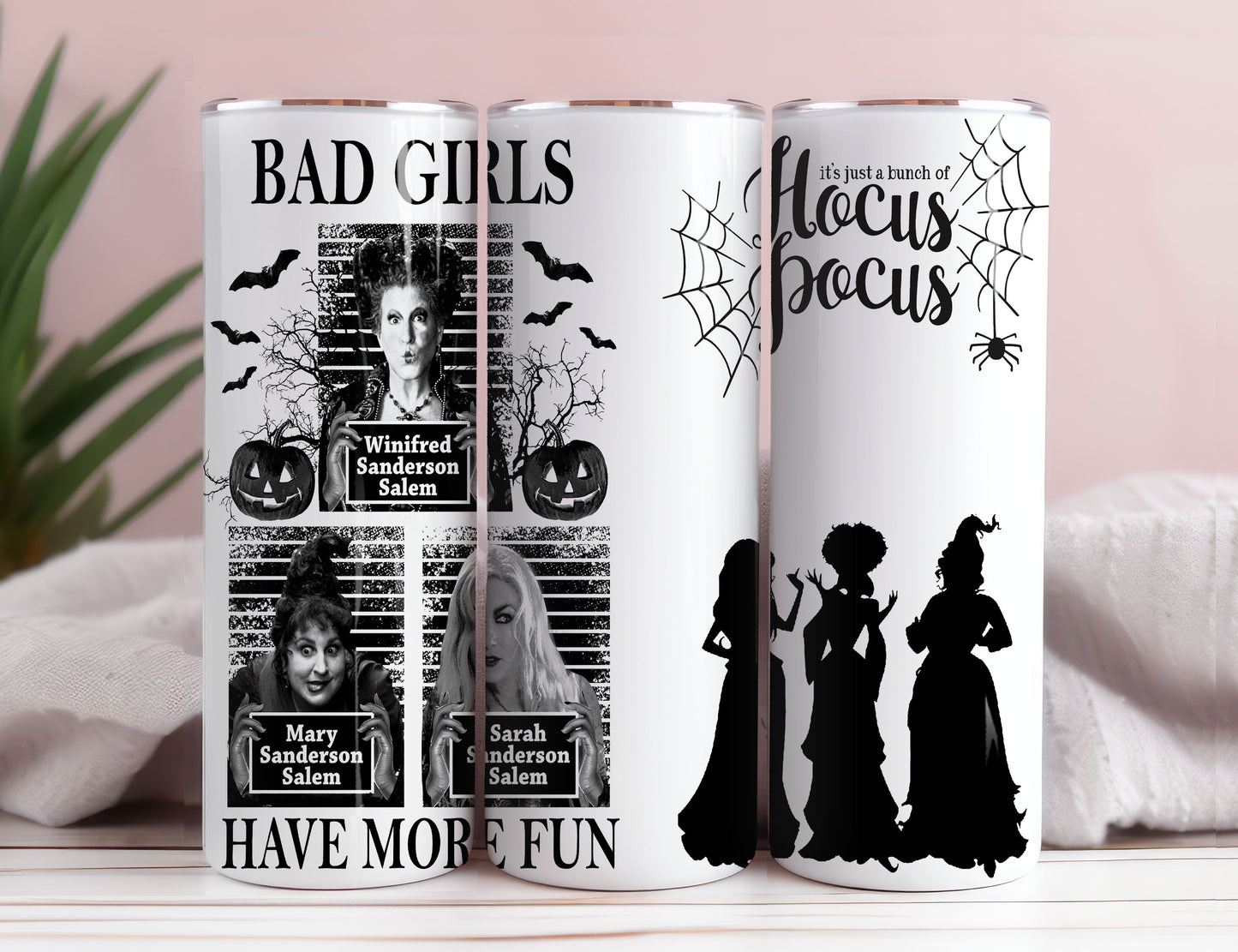 Hocus Pocus Tumbler, Halloween Tumbler 20oz Skinny Sublimation, Horror Movie Tumbler Digital Design, PNG Instant Download 3