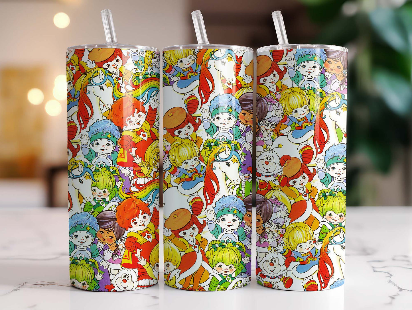 Strawberry Cartoon 20oz Skinny Tumbler, Cute Tumbler, Strawberry Tumbler, Full Tumbler Wrap, Tumbler Png Sublimation 3