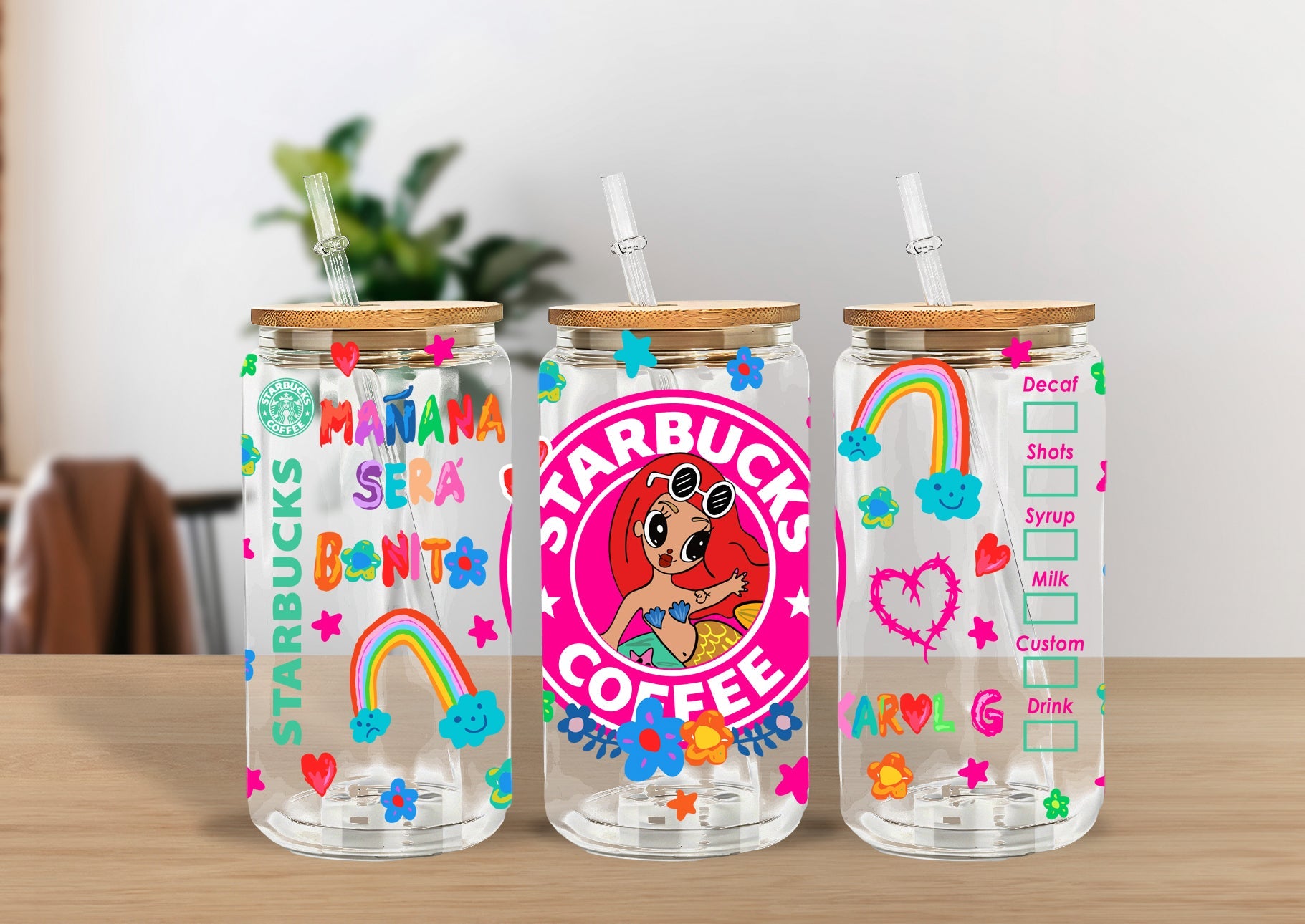 Karol New Mañana Será Bonito 16oz Sublimation Tumbler Wrap - Explore the Vibrant Design, High-Quality Karol G Tumbler Wrap, Perfect for 16oz Can Glass - VartDigitals