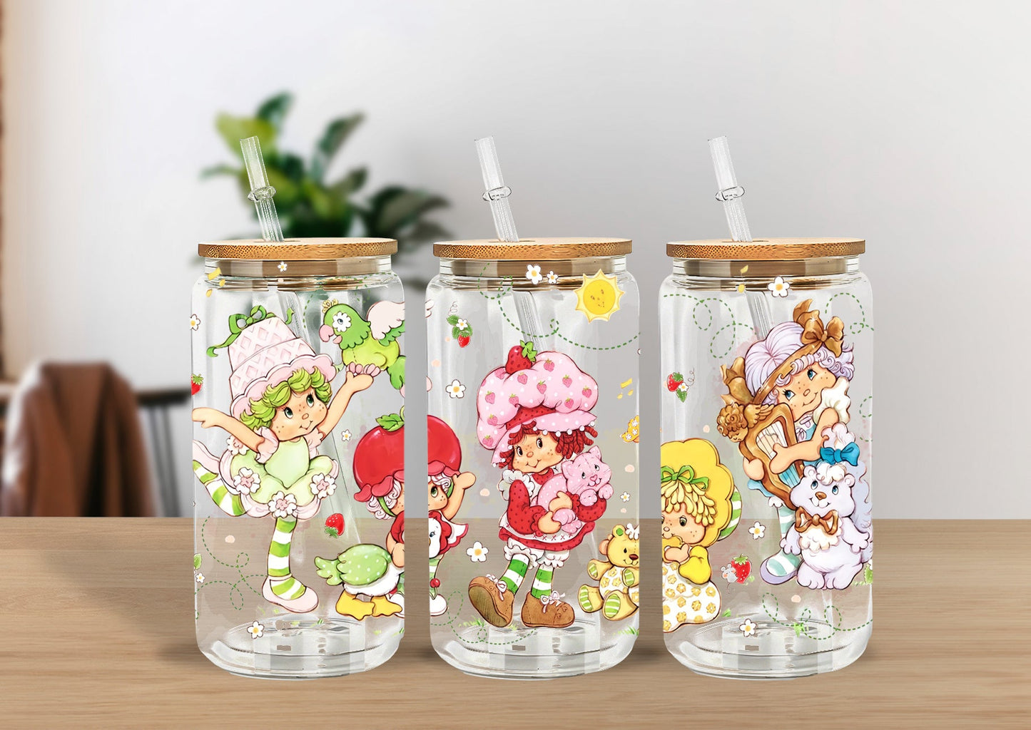 Anime 16 oz glass tumbler digital wrap - VartDigitals