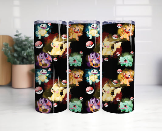 Bundle 20oz Pikachu Skinny Tumbler Wrap, Cartoon 20oz Skinny Tumbler Sublimation, Pokemon Tumbler Wrap, Cartoon Png, Gotta Catch ‘Em All! 4 - VartDigitals