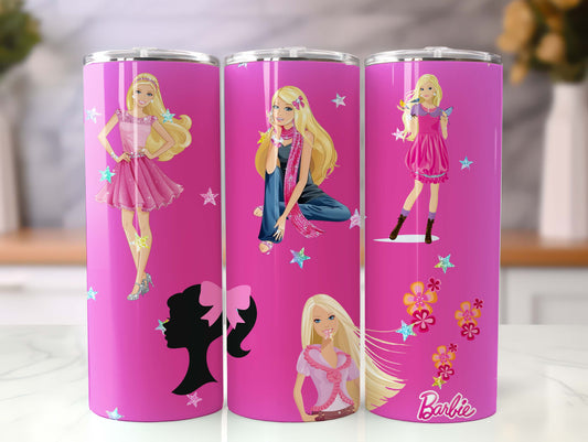 Barbie Tumbler Wrap, 20oz Straight Skinny Wrap, Sublimation Design, Cartoon Tumbler Design, Digital Download - PNG 4 - VartDigitals