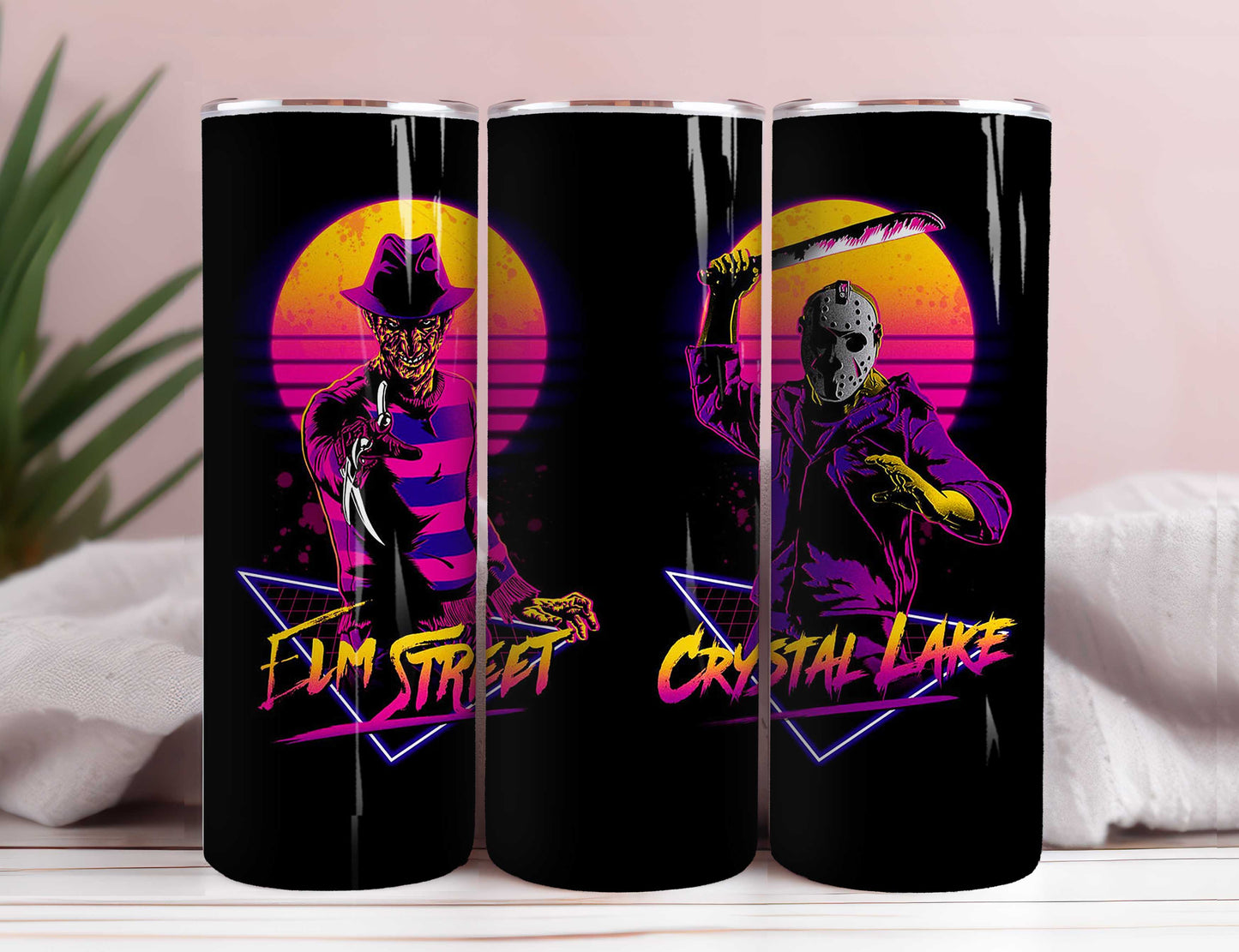 Bundle Horror Characters 20oz Skinny Tumbler Sublimation Designs Newspaper Horror Bundle Png Tumbler Straight Digital Download 4