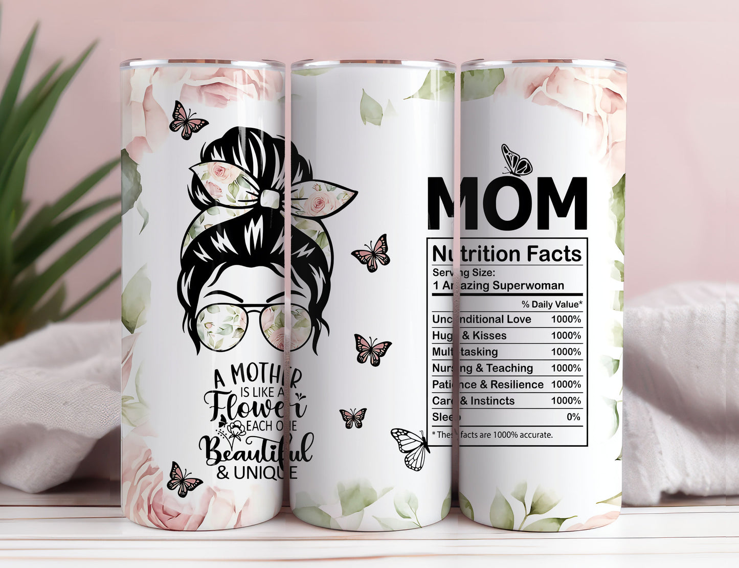 Bundle Mom Nutrition Facts 20oz Skinny Straight & Tapered Designs, Messy Bun Tumbler Designs, Mom Quotes Tumbler Wrap PNG, Digital download - VartDigitals