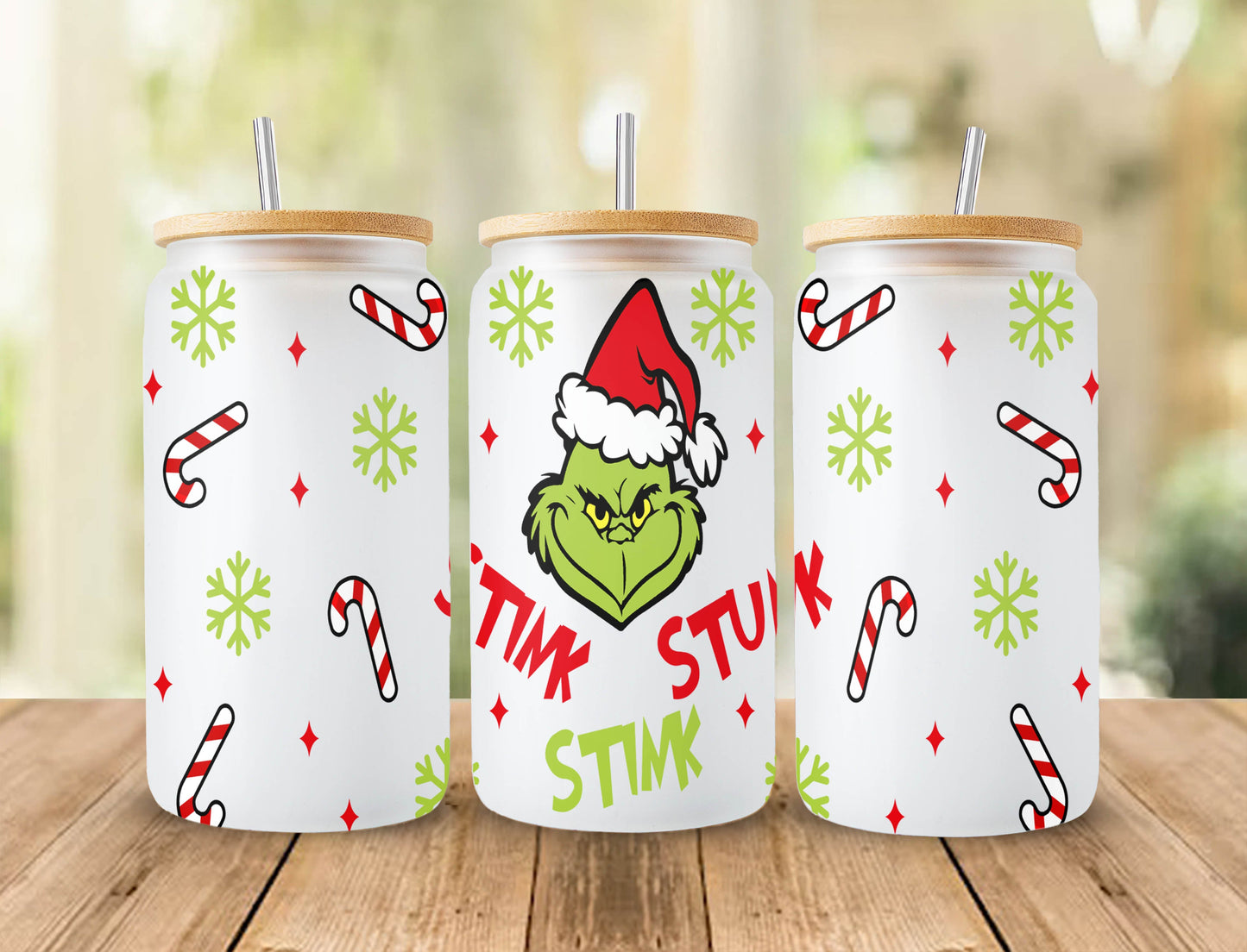 Christmas Green Mean Guy Libbey Glass Can Wrap Png Bundle, Christmas Movie 16oz Libbey Can, Stanley Tumber, Instant Download, PNG only wrap