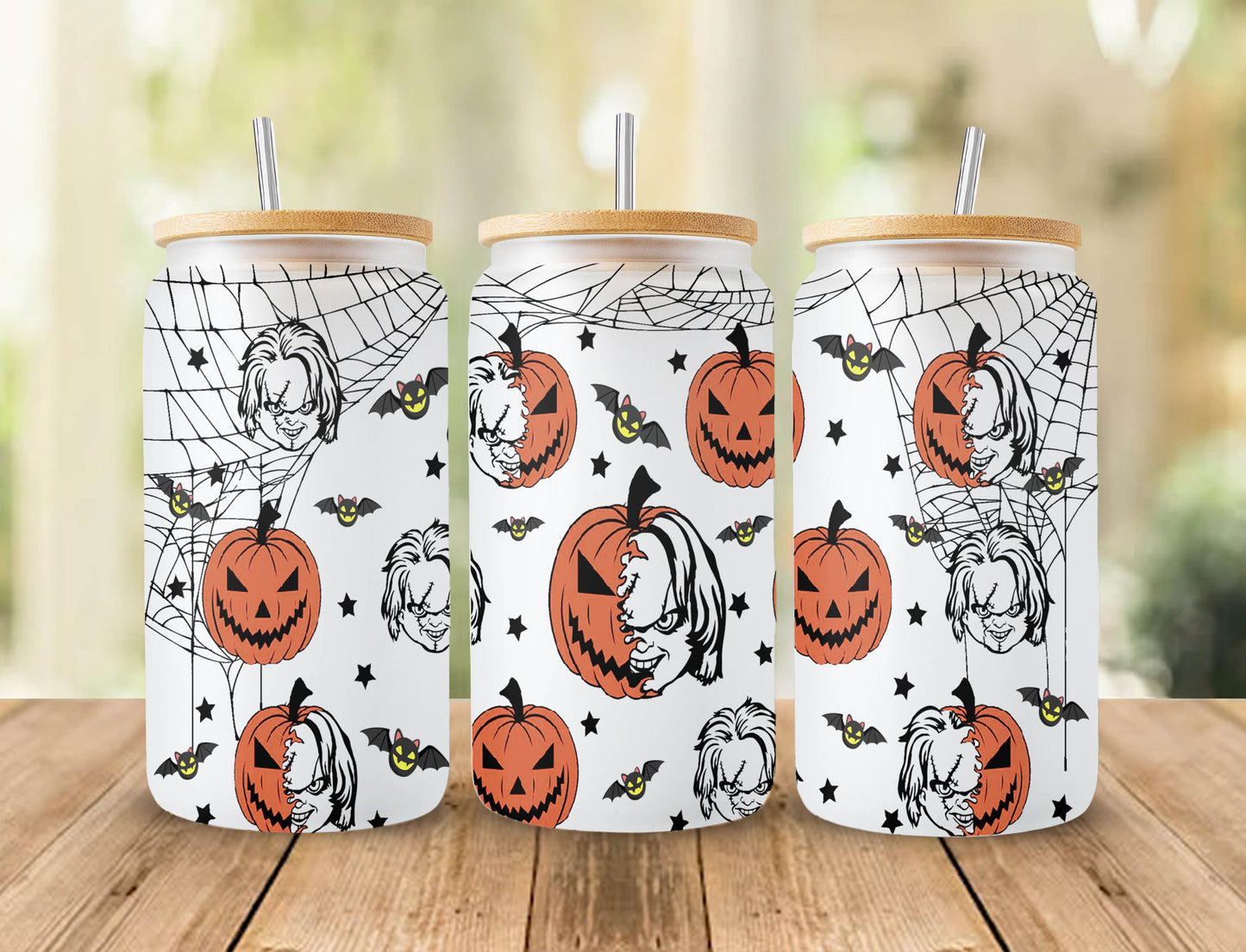 Pumpkin Jack Libbey Can Glass PNG, Pumpkin King Full Wrap For Libbey Can Shaped Beer Glass 16oz, Halloween Cup PNG, Files For Cricut