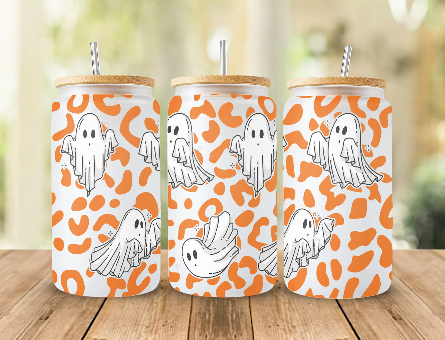 Pumpkin Can Glass, Ghost, Magic Halloween 16oz glass can png design for sublimation, Nightmare Sublimation digital download