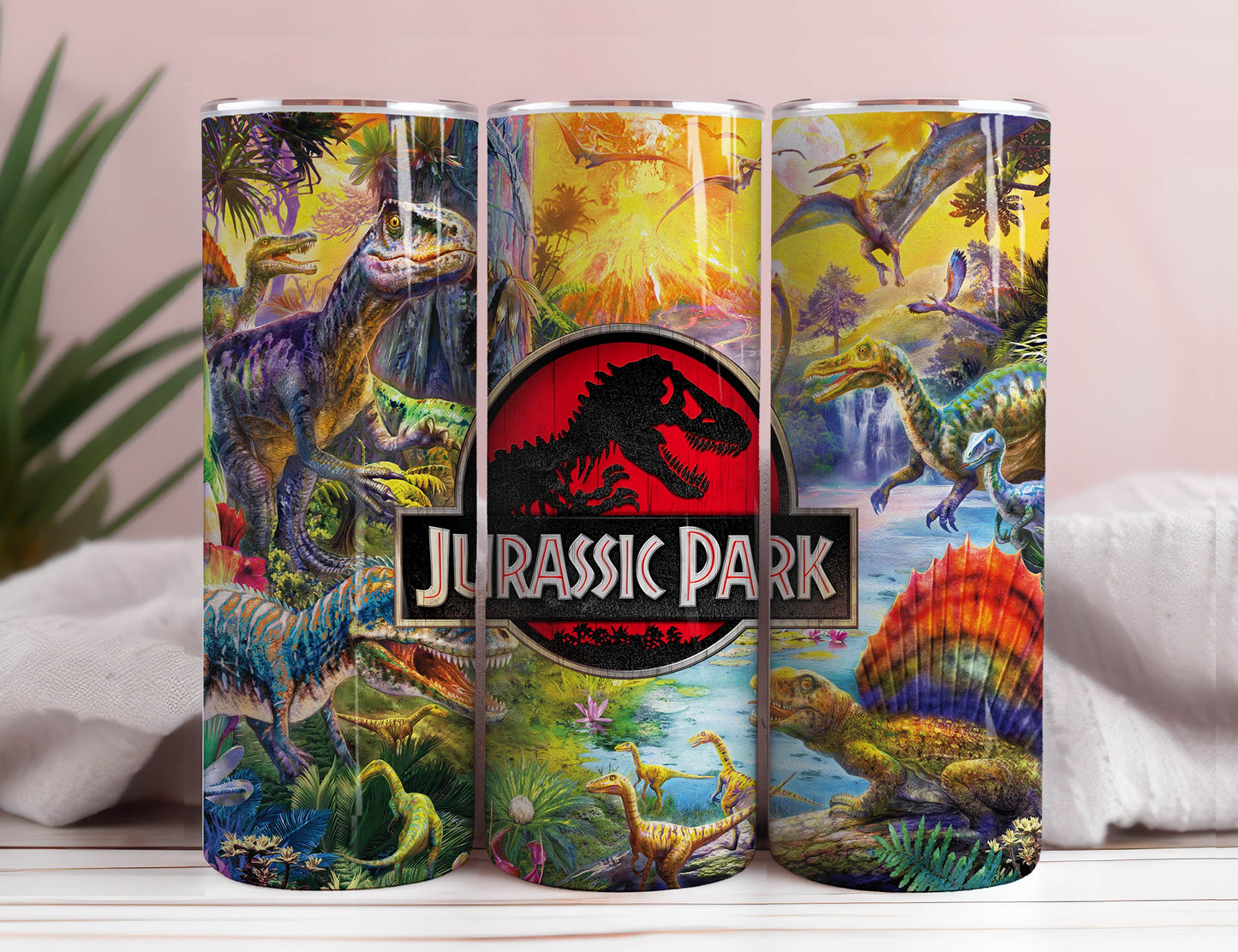 Dinosaur 20oz Skinny Tumbler Wrap PNG, Sublimation Designs Downloads, Sublimate Design Template, PNG digital