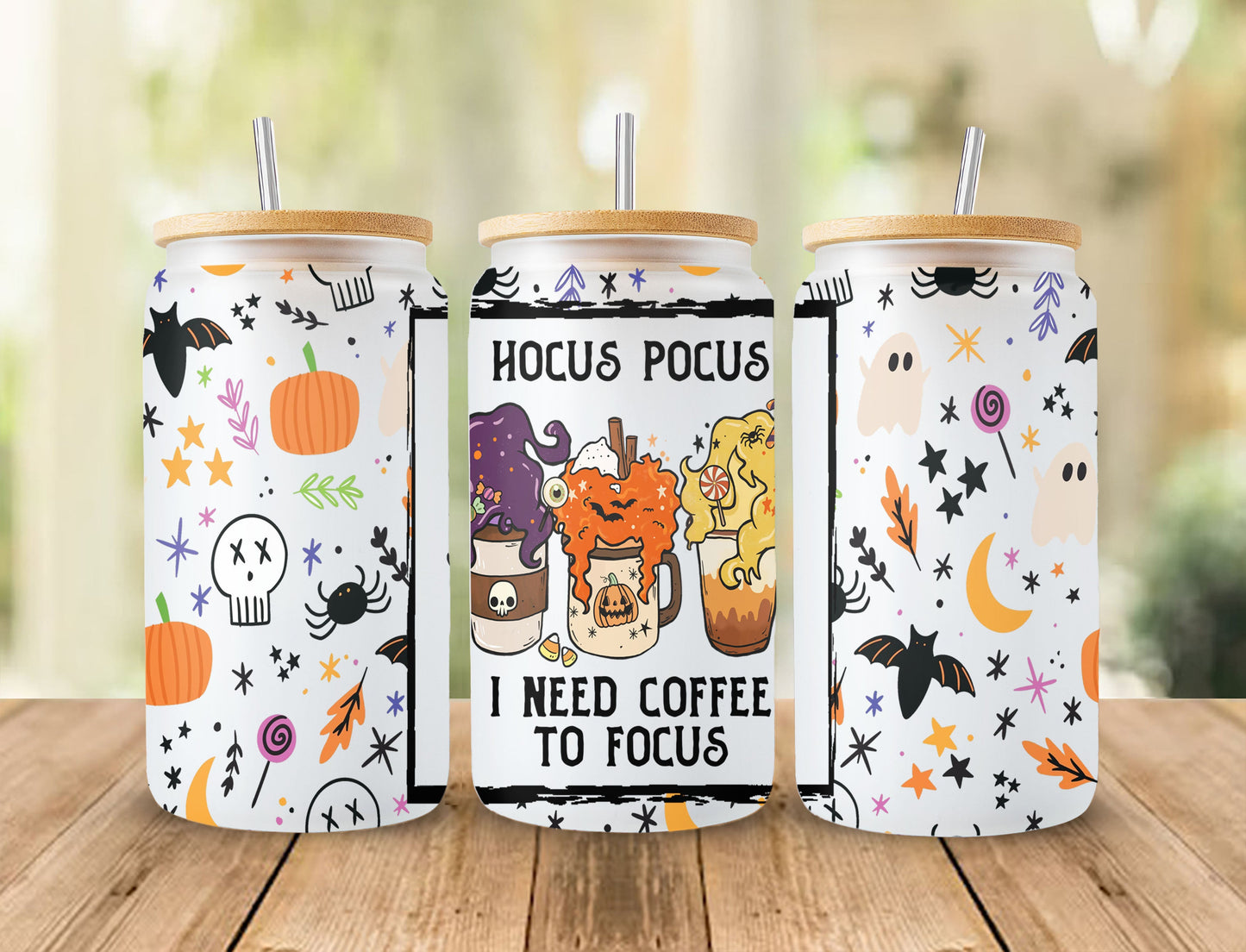 Bundle Halloween Can Glass Wrap, 16oz Can Glass, Trick or Treat, Boo Bash, Libbey Can Glass Wrap, Hocus Pocus Can Glass, Horror Movie Png