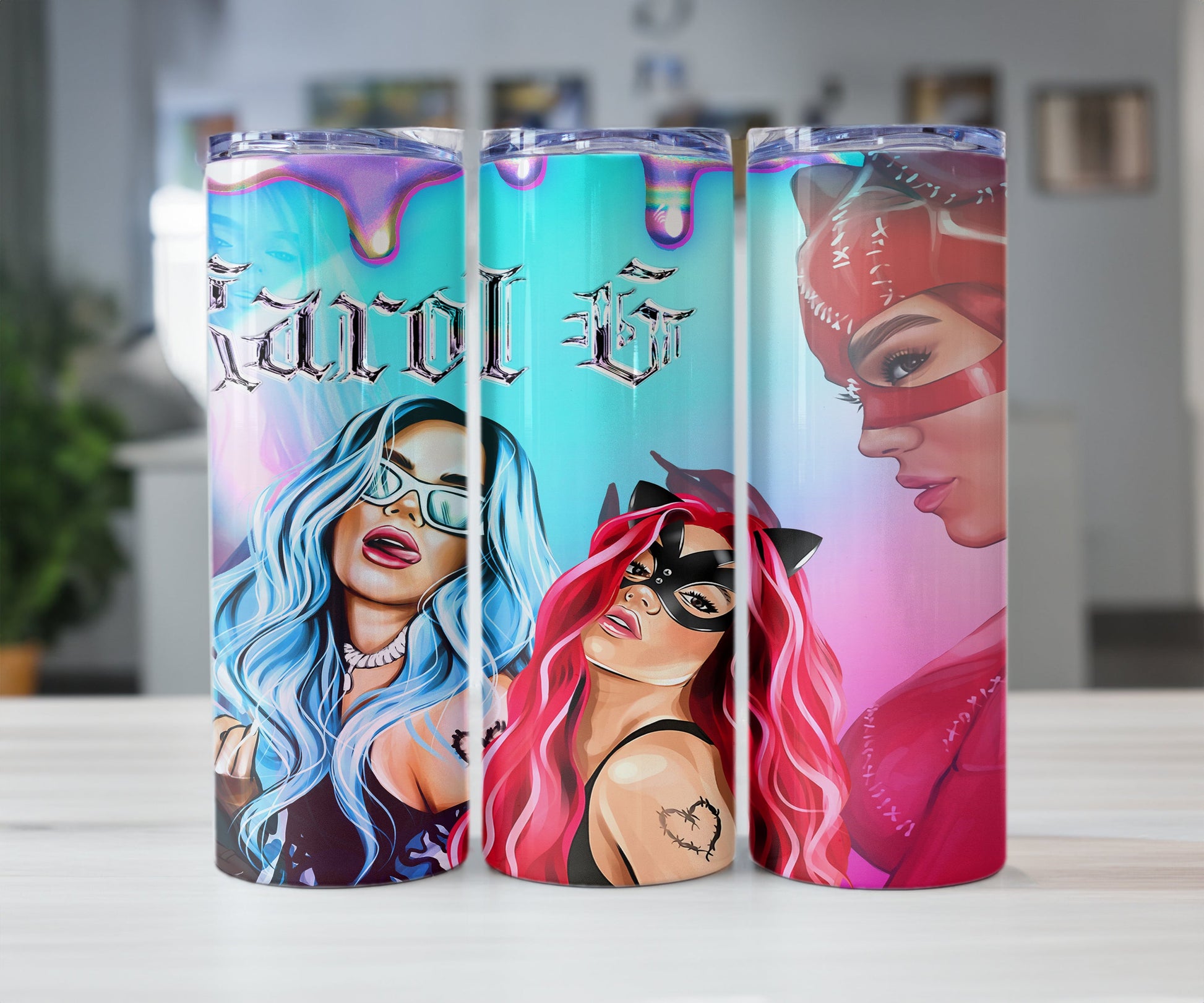 Karol New Album Cover Mañana Será Bonito 20oz Bundle PNG Sublimation Tumbler Wrap, Manana Sera Bonito Tumbler Wrap PNG, Karol G Tumbler Wrap - VartDigitals