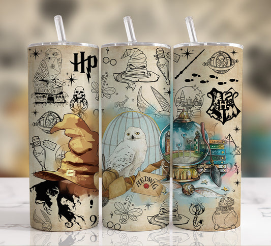 HP Magic Tumbler Wrap PNG, Magic Tumbler Designs, Wizard Tumbler, 20oz Skinny Straight Tumbler, HP Tumbler Wrap, Full Tumbler Wrap, Sublimation Print