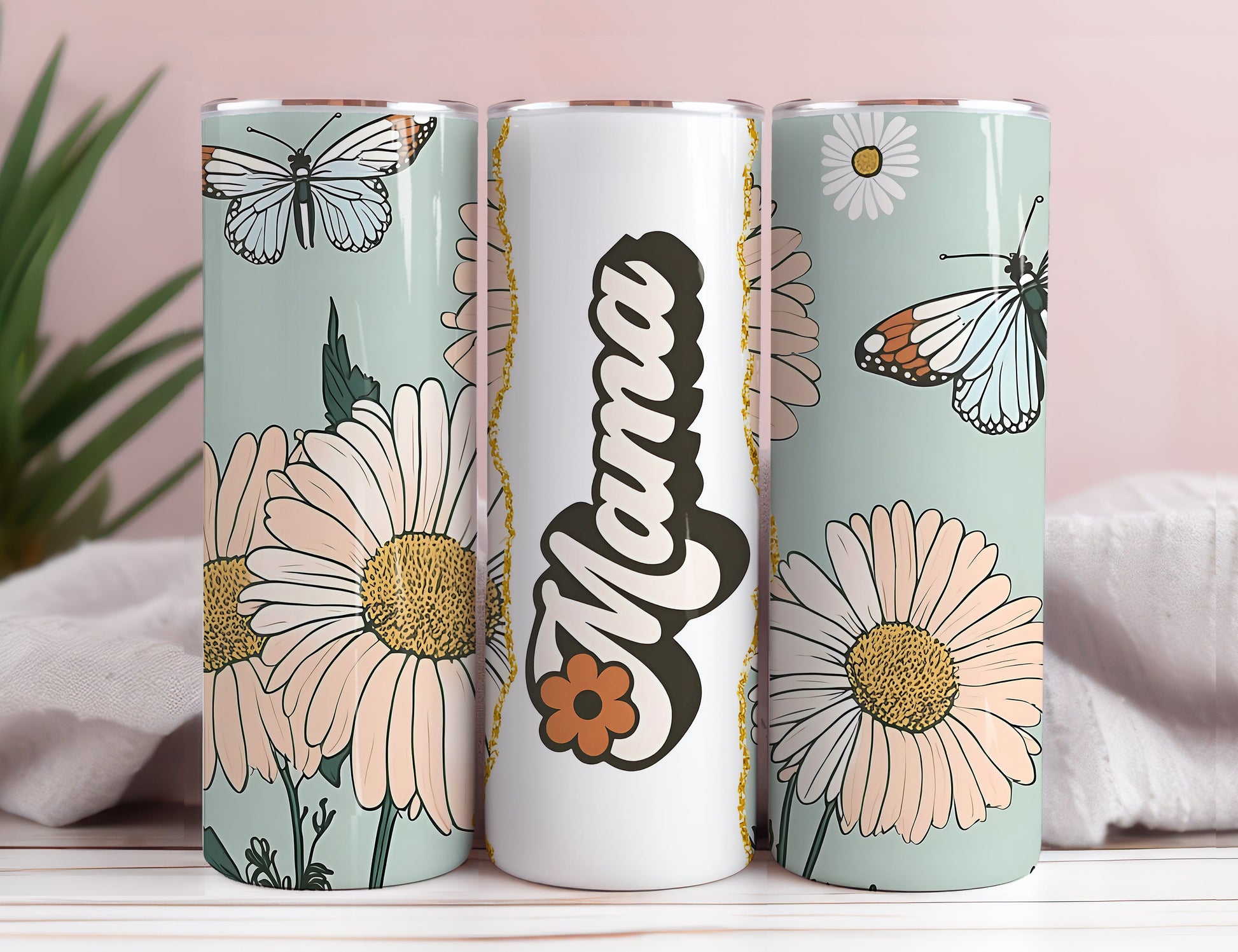 Retro Mama 20oz Sublimation Tumbler Design, Mom Aesthetic Floral - VartDigitals