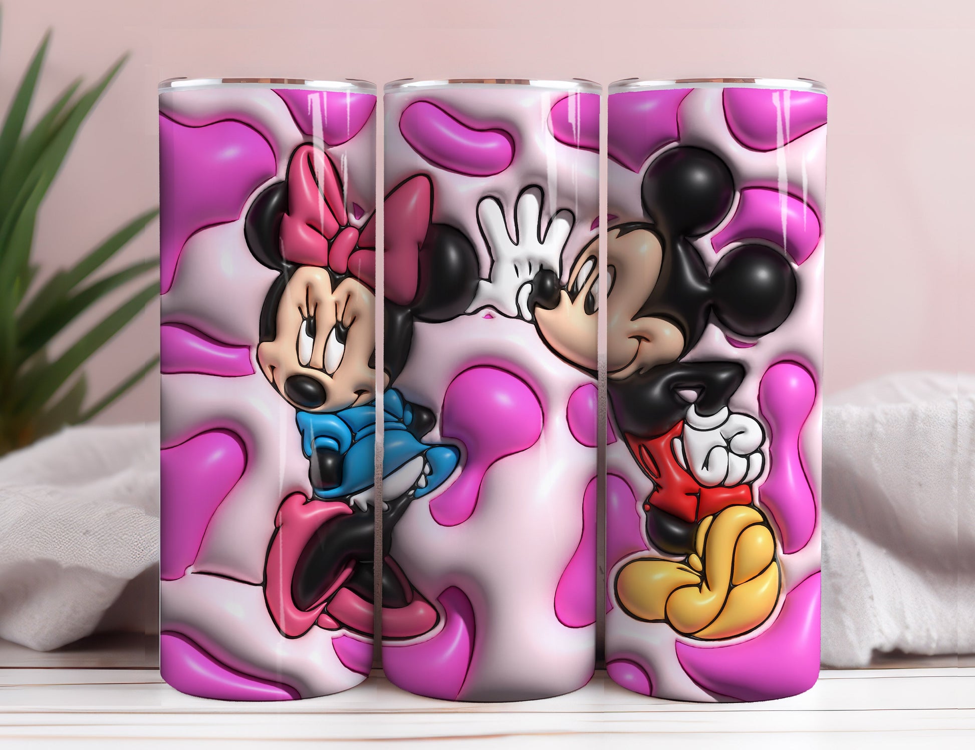 Inflated Mickey Tumbler Wrap Png 3D Tumbler Design Skinny Sublimation Digital Download 3D Sublimation Walt Disney Design Tumbler Wrap 7 - VartDigitals