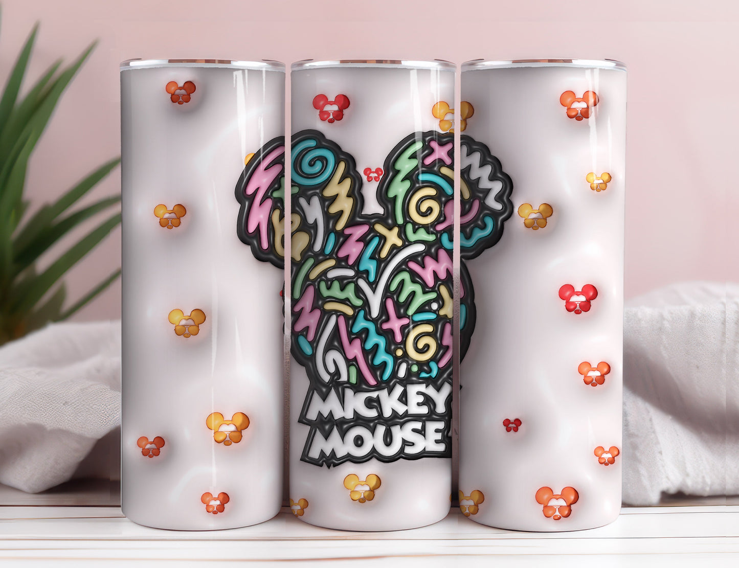 Inflated Mickey Tumbler Wrap Png 3D Tumbler Design Skinny Sublimation Digital Download 3D Sublimation Walt Disney Design Tumbler Wrap 10 - VartDigitals