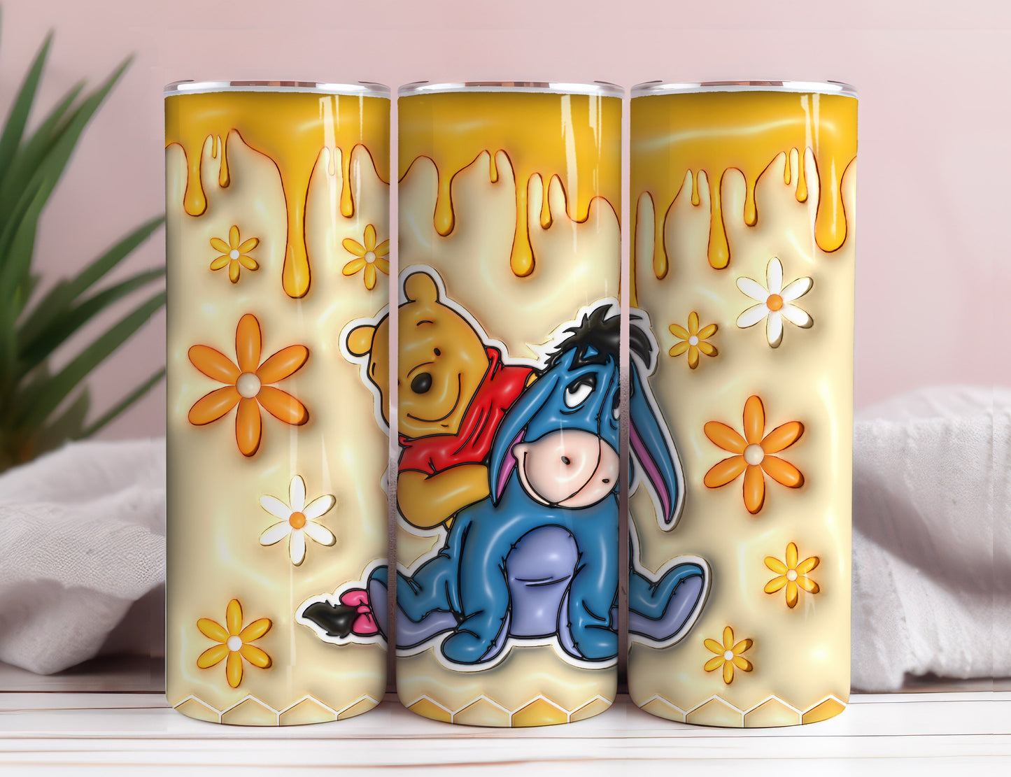 3D Inflated Cartoon Tumbler Wrap, Pooh Tumbler, 3D Winnie Inflated Tumbler Wrap, Puffy Pooh Bear Tumbler, 20oz tumbler PNG Download 8 - VartDigitals