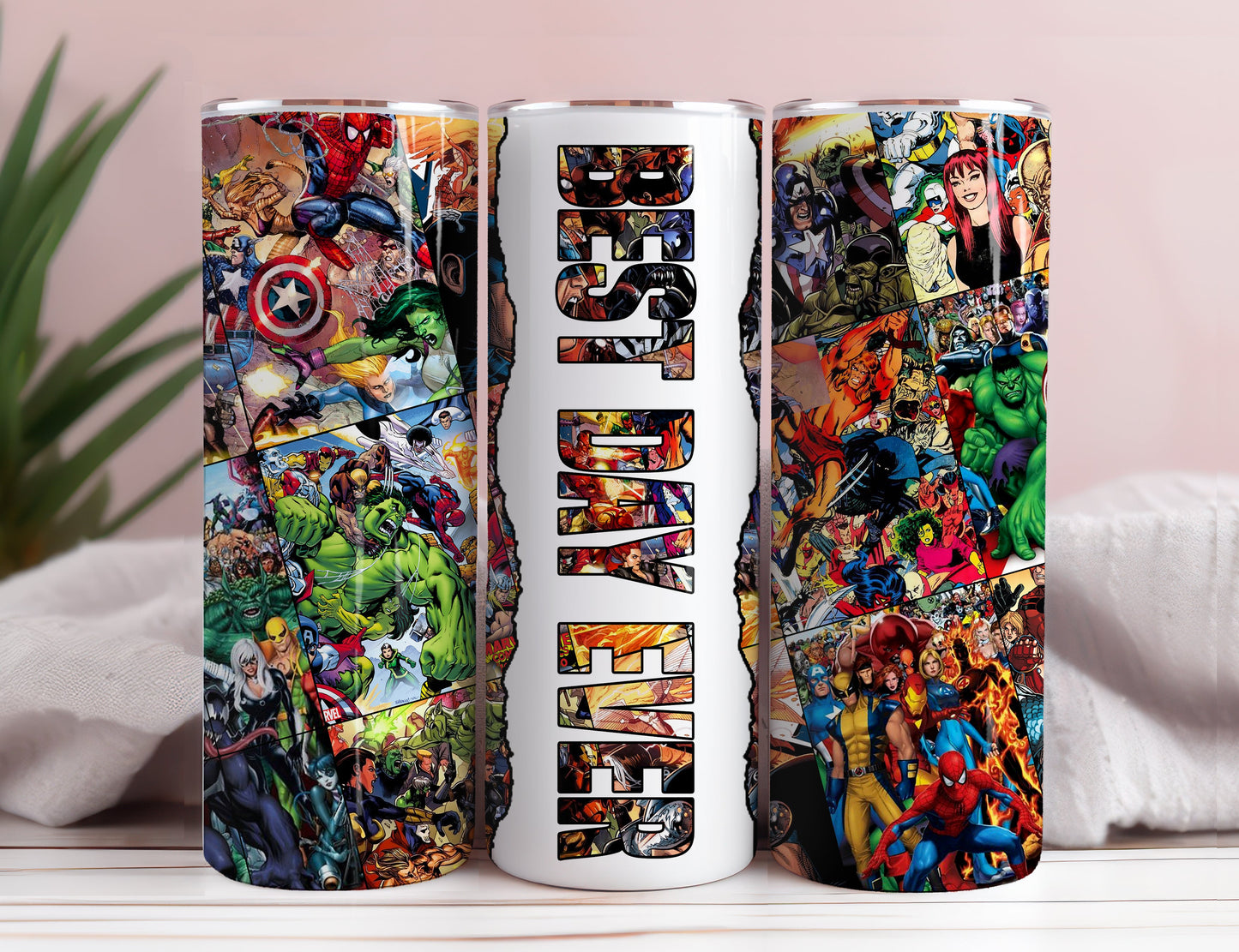 Super Heroes Design 20oz Tumbler Wrap, Heroes 20oz skinny tumbler Sublimation Wrap PNG 5