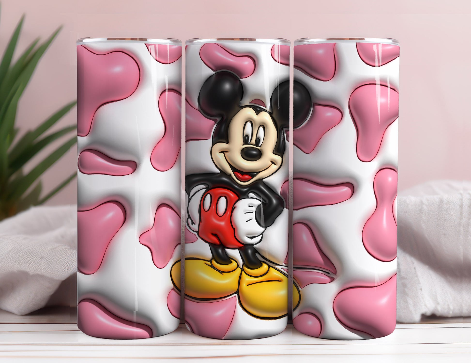 Inflated Mickey Tumbler Wrap Png 3D Tumbler Design Skinny Sublimation Digital Download 3D Sublimation Walt Disney Design Tumbler Wrap 5 - VartDigitals