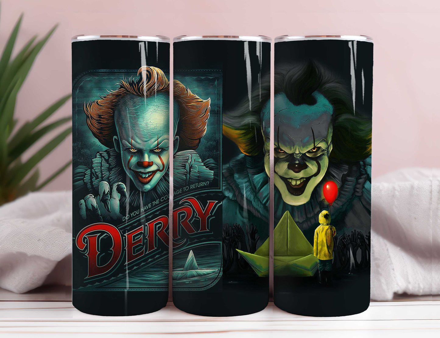 Bundle Horror Characters 20oz Skinny Tumbler Sublimation Designs Newspaper Horror Bundle Png Tumbler Straight Digital Download 5