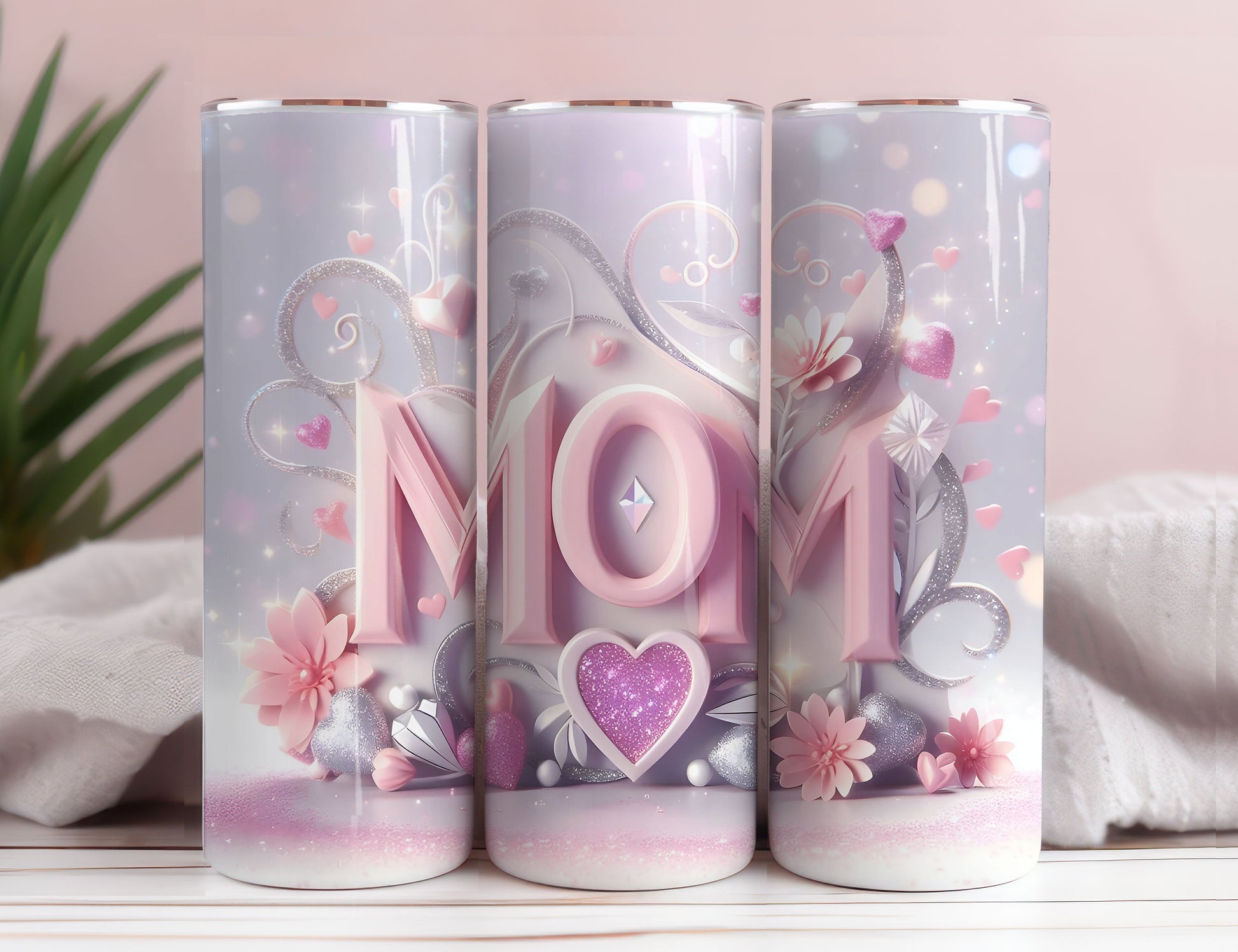 LOVE MOM 20oz Skinny Tumbler Wrap, Sublimation Design, Digital Download PNG,Mom Tumbler Wrap PNG 11 - VartDigitals