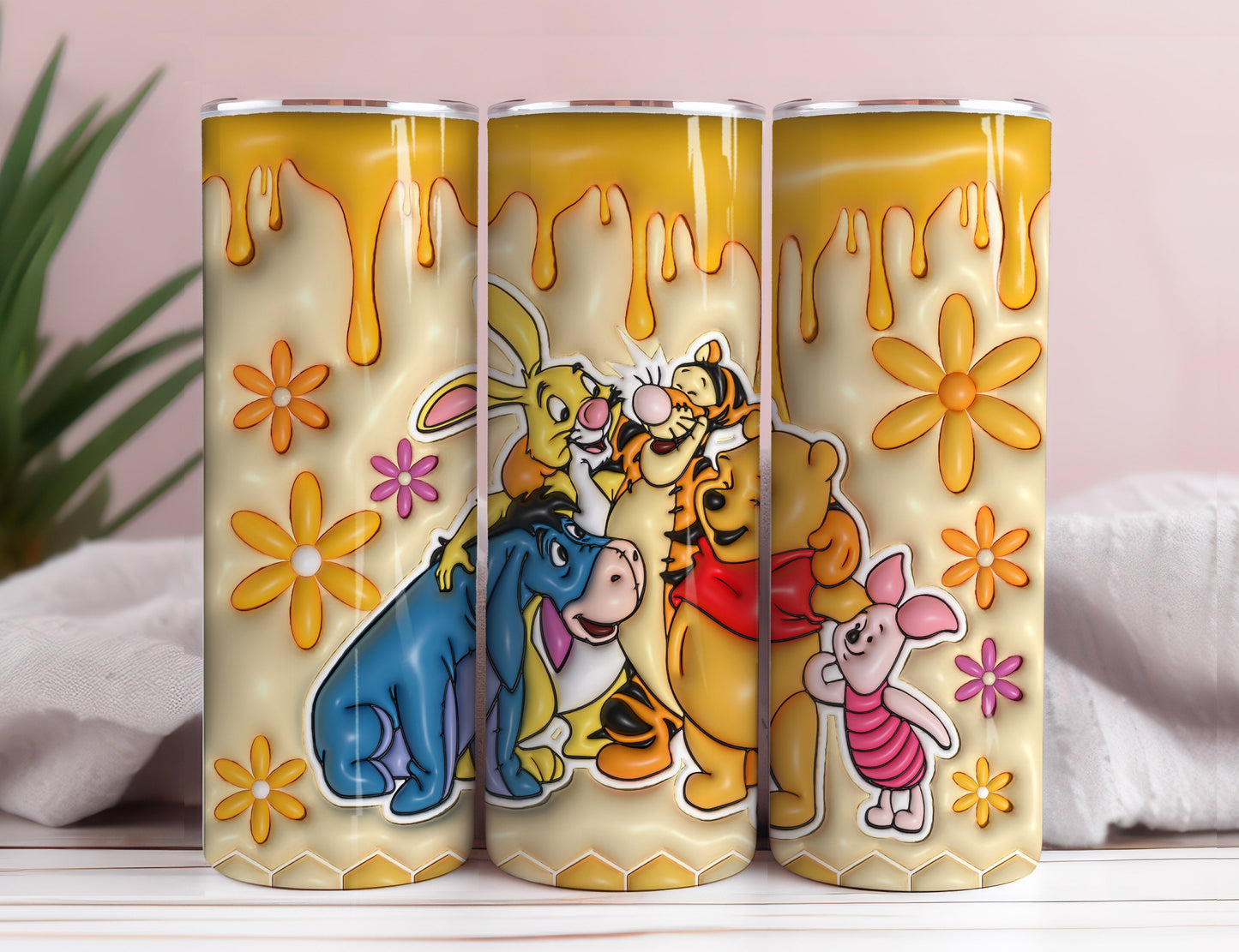 3D Inflated Cartoon Tumbler Wrap, Pooh Tumbler, 3D Winnie Inflated Tumbler Wrap, Puffy Pooh Bear Tumbler, 20oz tumbler PNG Download 10 - VartDigitals